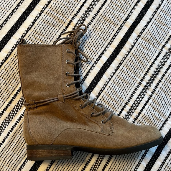 Genuine suede lace up combat boots 10 - Picture 3 of 8